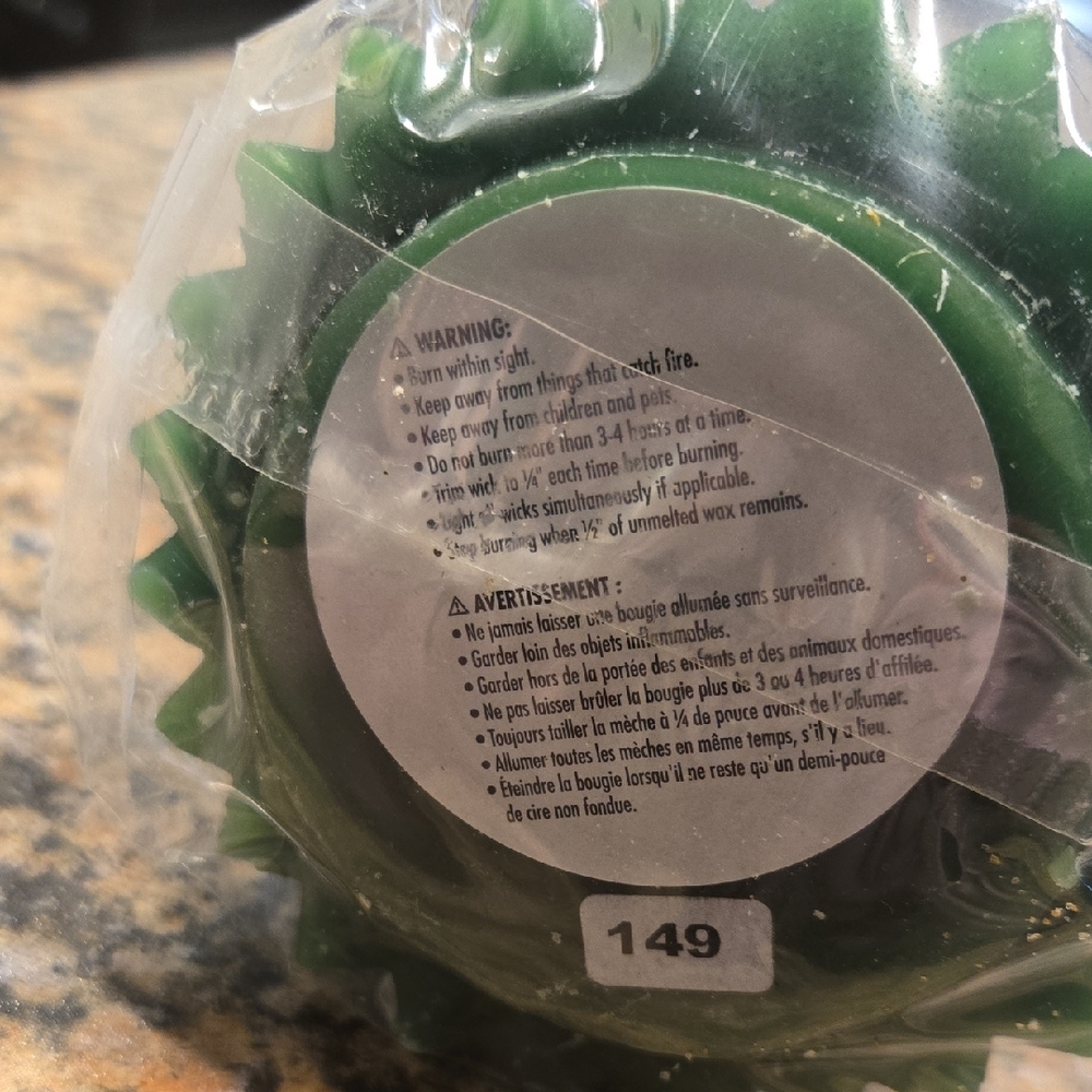 Hallmark Green Tree Candle with Ribbon - Picture 2 of 5